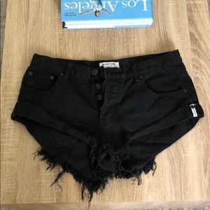 One Teaspoon BANDITS Black Denim Shorts